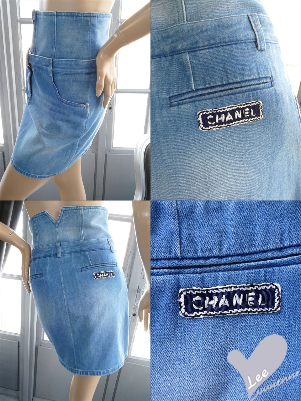 【上品シンプル♪デニム】CHANEL★スカート CHANEL： 2016 CHANELロゴ入りデニムスカート 商品説明